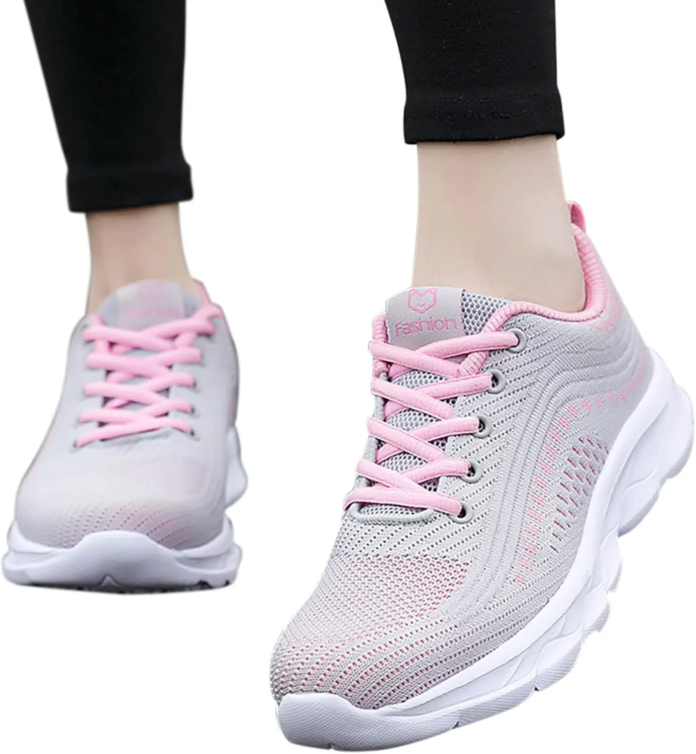 Womens Running Shoes Lightweight Breathable Slip on Tennis Shoes Non Slip Gym Workout Walking Sneakers Shoes for Women Casual Comfortable Athletic Tennis Sneakers with Memory Foam