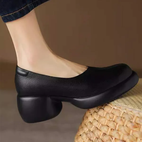 Women's Thick-Soled Lightweight Retro Loafers 77491380C
