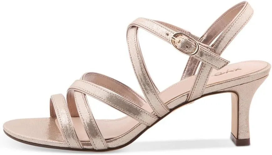 XYD Prom Strappy Open Toe Summer Sandals Low heel Slingbacks Ankle Strap Casual Shoes for Women