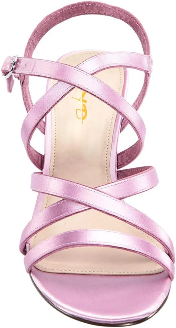 XYD Prom Strappy Open Toe Summer Sandals Low heel Slingbacks Ankle Strap Casual Shoes for Women